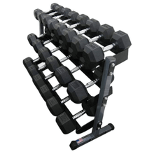 Load image into Gallery viewer, Force USA 3 Tier Rubber Hex Dumbbell Rack
